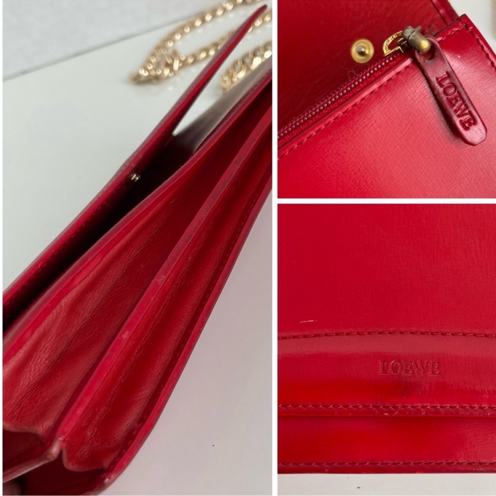 Loewe Red Leather Chain Wallet - Picture 11 of 16